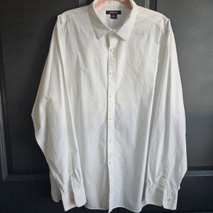 Claiborne Mens White Button Down Dress Shirt Sz XXL